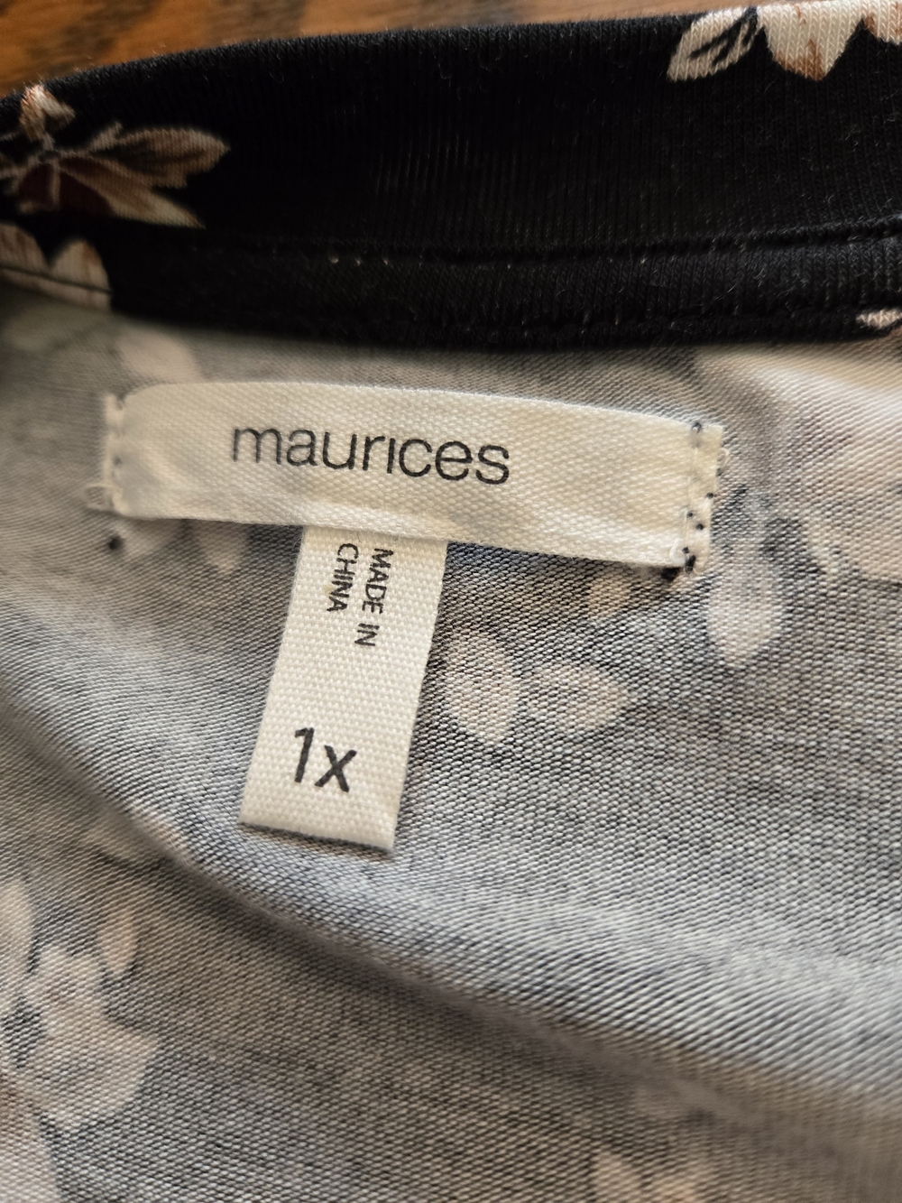 Maurices Black Tank with Light Pink And Taupe Floral Pattern - Picture 2 of 8